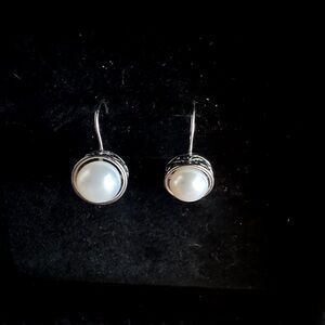 Elegant Silver Pearl Earrings